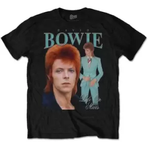 Image of David Bowie - Life on Mars Homage Unisex XXX-Large T-Shirt - Black