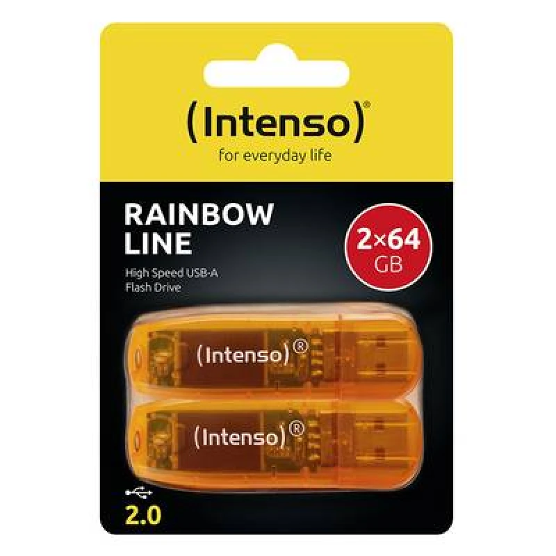 Image of Intenso Intenso 64GB Rainbow Line double pack USB stick Retail 64GB Orange 3502492 USB type A 3502492