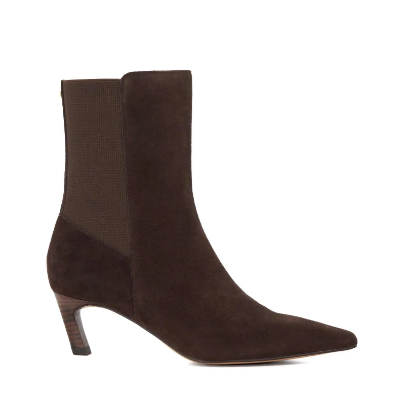 Image of Dune London Womens Orlai Ankle Heeled Boots Brown Suede female 3 (36)