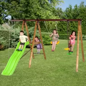Image of Trigano Oreka Kids Wooden Garden Swing and Slide Set