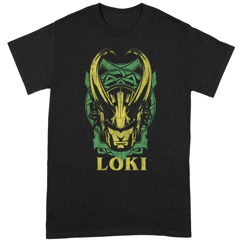 Image of Loki Mens Badge T-Shirt in Jet Black Size: Small Jet Black Male S
