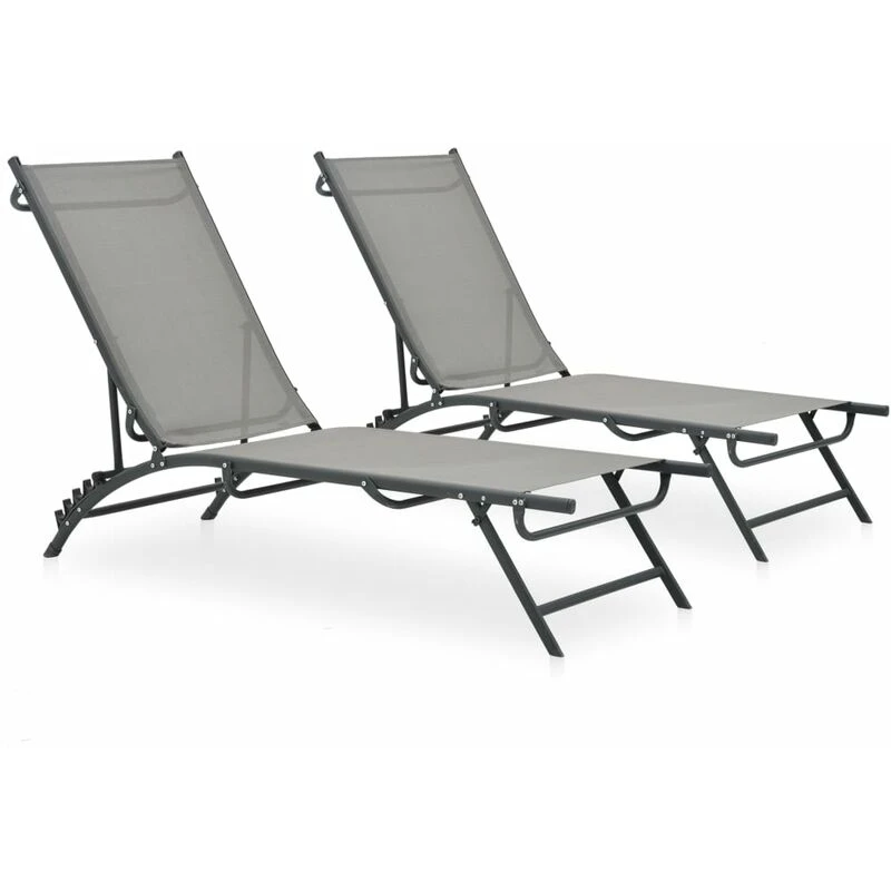 Image of VIDAXL Sun Loungers 2 pcs Textilene and Steel Vidaxl 47848