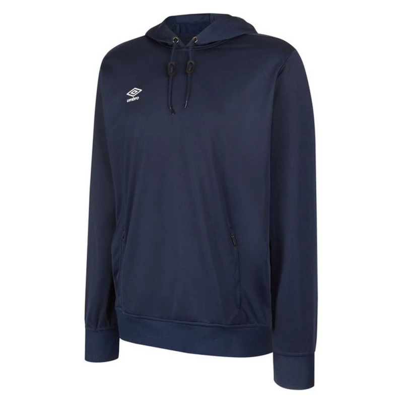 Image of Umbro Umbro Men Club Essential Polyester Hoodie in Dark Navy Size: Small Dark Navy S Male 5063377228540