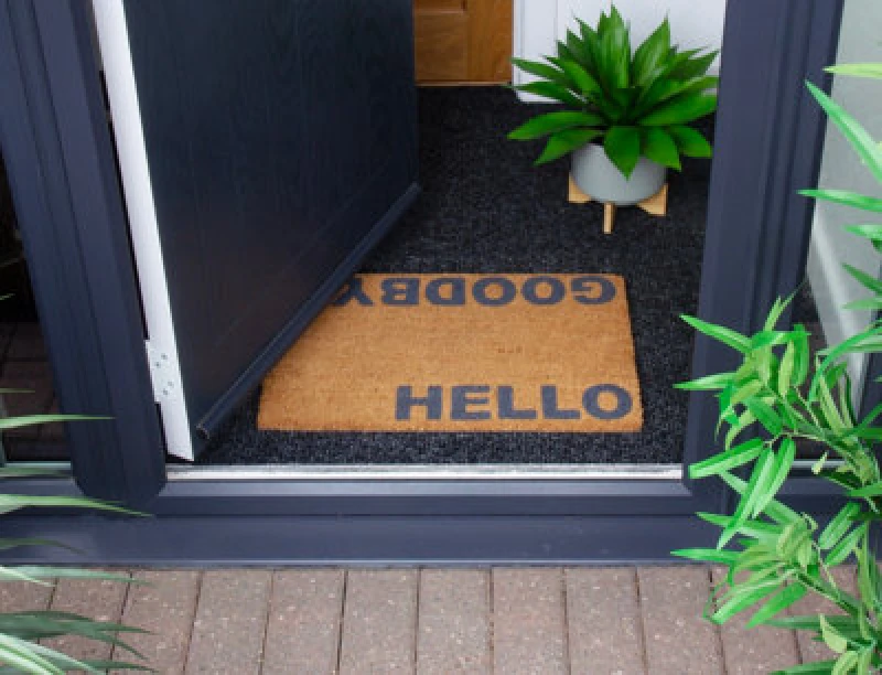 Image of Arthouse Astley Hello Goodbye Printed Neutral Doormat 40X60Cm