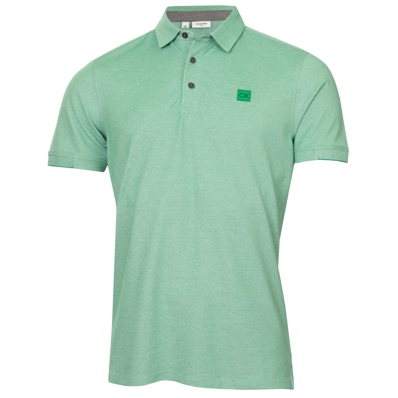Image of Calvin Klein Golf Mens Short-Sleeve Performance Polo Shirt Green male Small