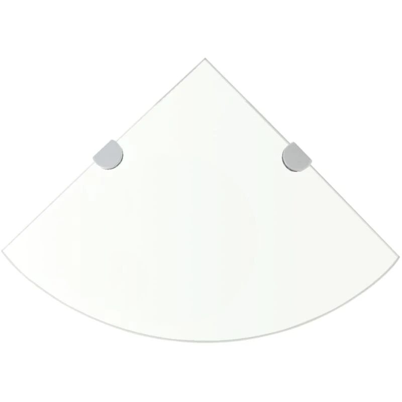 Image of VIDAXL Corner Shelves 2 pcs with Chrome Supports Glass Clear 35x35cm vidaXL 3051593