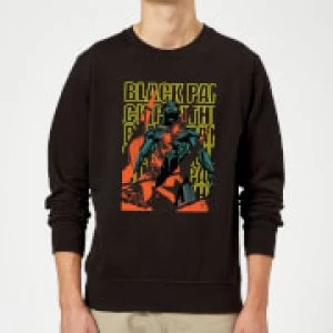 Image of Marvel Avengers Black Panther Collage Sweatshirt - Black