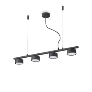 Image of Minor Indoor 4 Lights Ceiling Linear Pendant Lamp Black