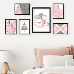 Image of SET_024 Multicolor Decorative Framed Painting (6 Pieces)