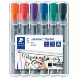 Image of Staedtler 356 B WP6 Flipchart marker Lumocolor flipchart marker 356 B 2 - 5mm Black, Blue, Red, Green, Orange, Purple 6 pc(s)