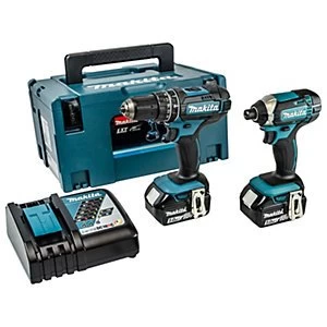 Image of Makita DLX2131TJ 18V LXT 2 X 5.0Ah Cordless Combi Drill & Impact Driver Twin Kit