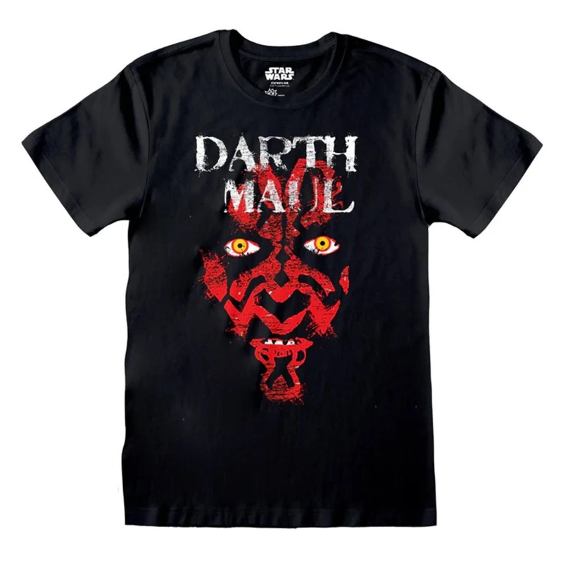 Image of Star Wars Star Wars Men Darth Maul Face T-Shirt in Black Size: X-Large Black XL Male 5063425292226