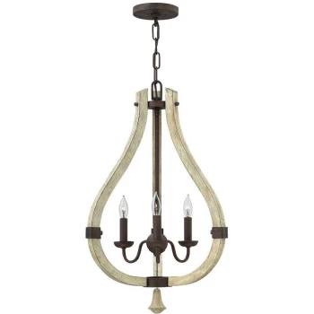 Image of Middlefield - Chandelier 3 Light Iron Rust Finish, E14 - Elstead