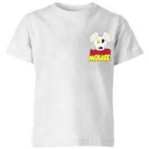 Image of Danger Mouse Pocket Logo Kids T-Shirt - White - 7-8 Years - White