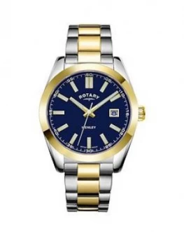 Image of Rotary Rotary Henley Blue Dial Stainless Steel Two Tone Bracelet Watch