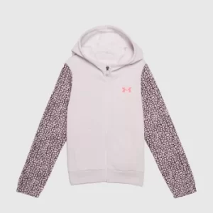 Image of Under Armour Girls Rival Fleece Fz In Pale Pink