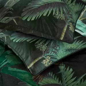 Image of Paoletti Siona Tropical Housewife Pillowcase (Pack of 2) (One Size) (Green)