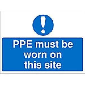 Image of Mandatory Sign PPE PVC 45 x 60 cm