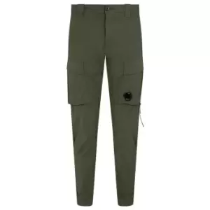 Image of CP COMPANY Garment Dyed Stretch Sateen Cargo Pants - Green