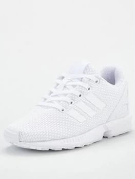 Image of adidas Originals ZX FLUX Childrens Trainer, Ftwr White, Size 2