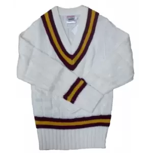 Image of Carta Sport Mens Cricket Jumper (M) (White/Maroon/Gold)