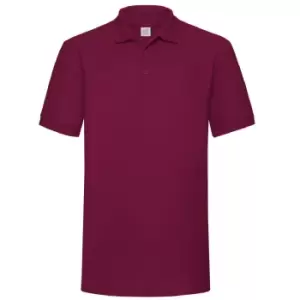 Image of Fruit Of The Loom Mens 65/35 Heavyweight Pique Short Sleeve Polo Shirt (L) (Burgundy)