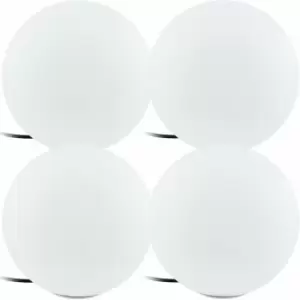 Image of Loops - 4 pack IP65 Outdoor Garden Ball Light White Plastic 1x 40W E27 300mm Globe