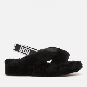 Image of UGG Womens Fab Yeah Sheepskin Slippers - Black - UK 8