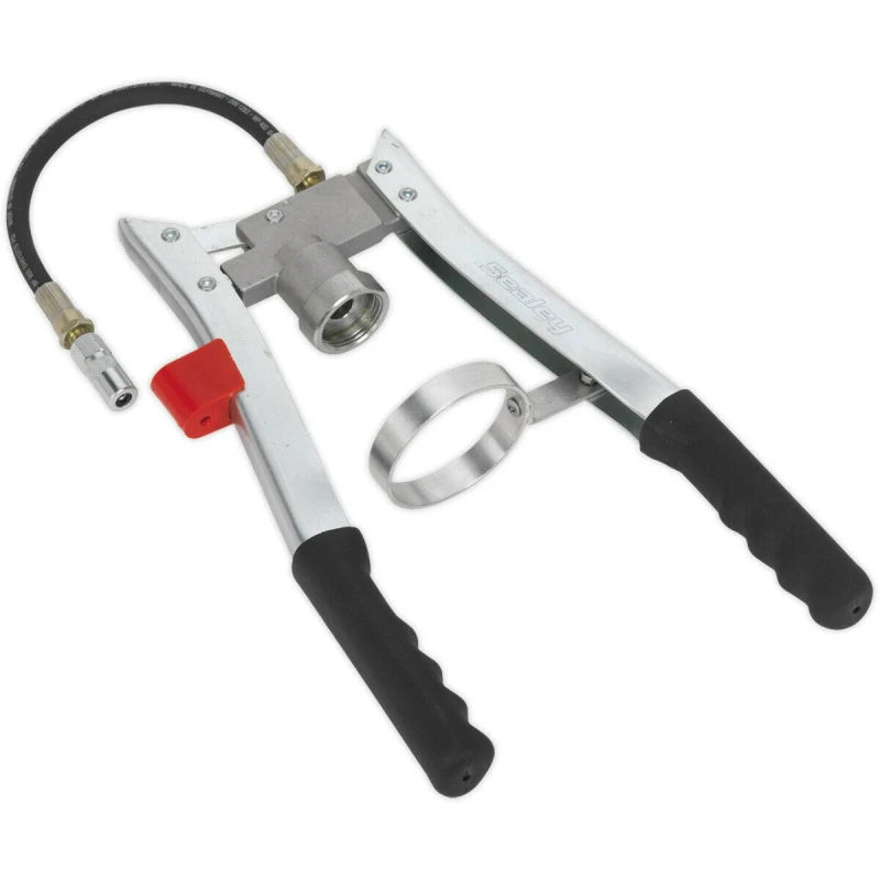 Image of Loops Double Lever Grease Gun - 300mm Delivery Hose - 1/4" BSPT Thread - 4 Jaw Coupler Multi