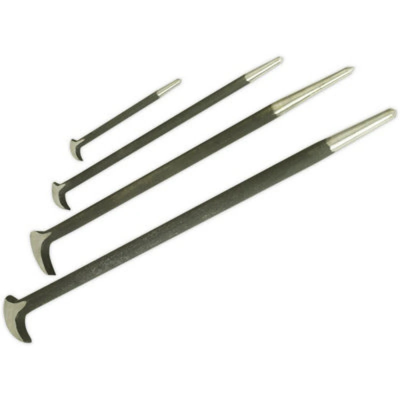 Image of Loops 4 Piece Heel Bar Set - 150mm 300mm 410mm & 510mm - Drop Forged Steel Shafts Metallics