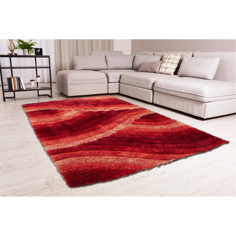 Image of Rugstyle 3D SHAGGY WAVE 160x230cm Red unisex 160x230cm