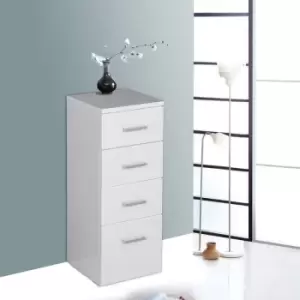 Image of White 4 Drawer Bathroom Cabinet Floor Standing Storage Furniture Unit 330mm