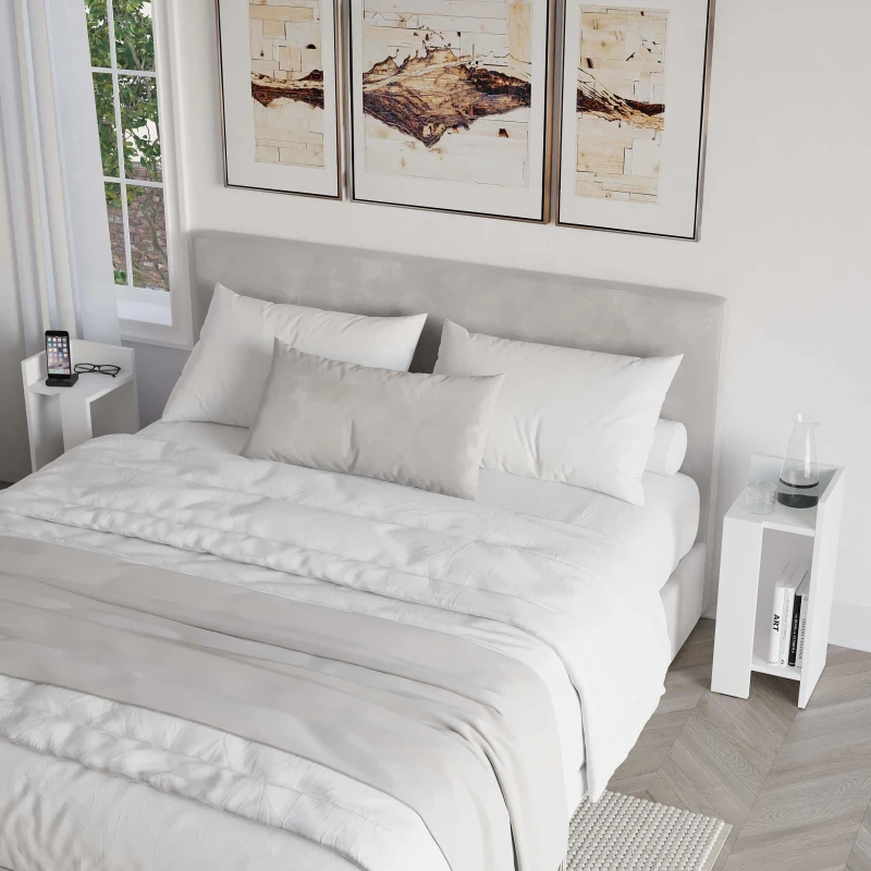 Image of DECORTIE Decortie Elos Modern Bedside Table Left And Right - White M.KO.14179.2