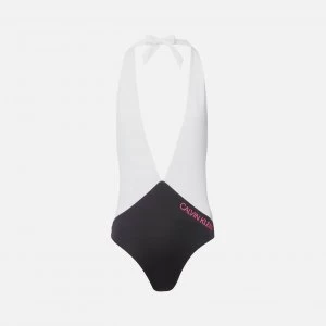 Image of Calvin Klein Womens Plunge Front One Piece Swimsuit - PVH Black - S