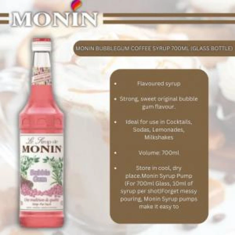 Image of Monin Premium Bubble Gum Syrup 700ml