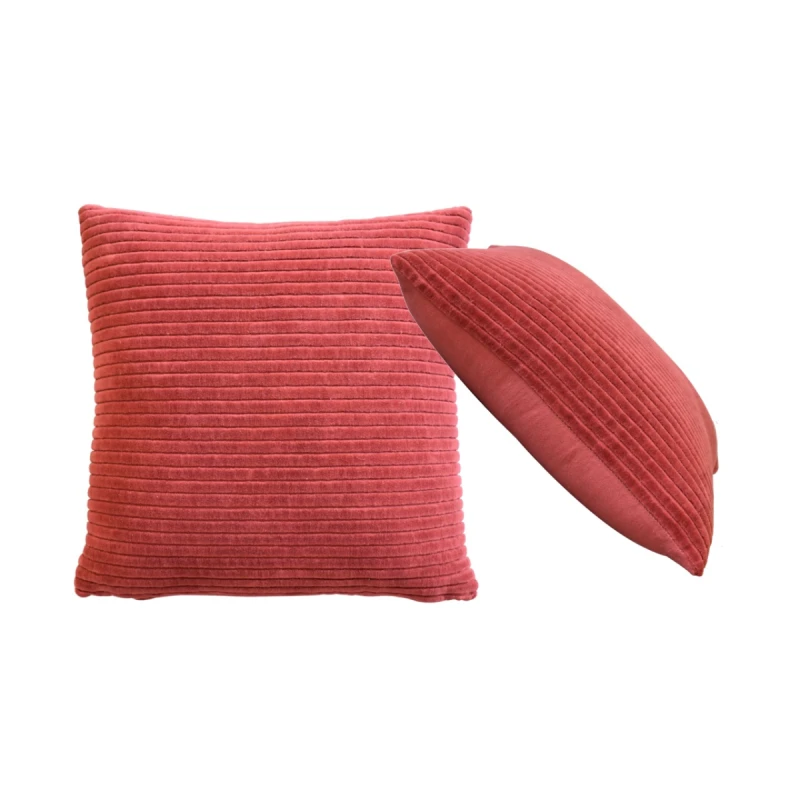 Image of Artisan Furniture Artisan Furniture Ribbed Red Cushion Set of 2