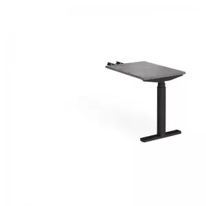 Image of Elev8 Touch sit-stand return desk 600mm x 800mm - Black frame and grey