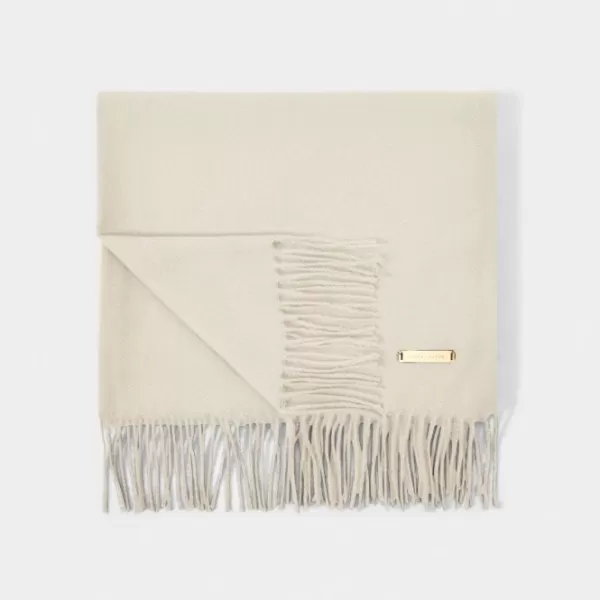 Image of Greige Plain Blanket Scarf KLS523