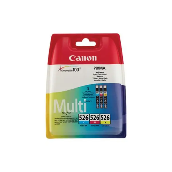 Image of Canon CLI-526 Inkjet Cartridge Multi Value Pack CMY 4541B018 4541B018
