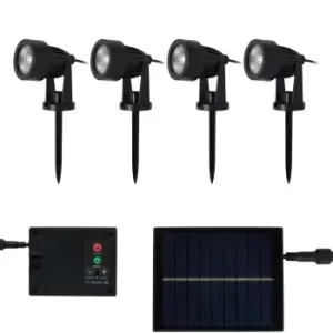 Image of Zink MALTBY 4 Light LED Solar Stake Light Kit Black