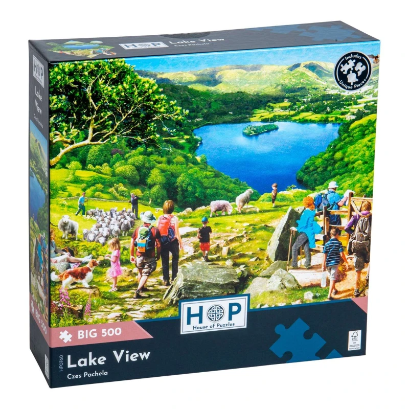 Image of The House Of Puzzles Lake View BIG 500 Piece Jigsaw Puzzle Multicolor Unisex 500 Piece