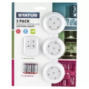 Image of Status Remote Controlled LED Push Lights - 3 Pack