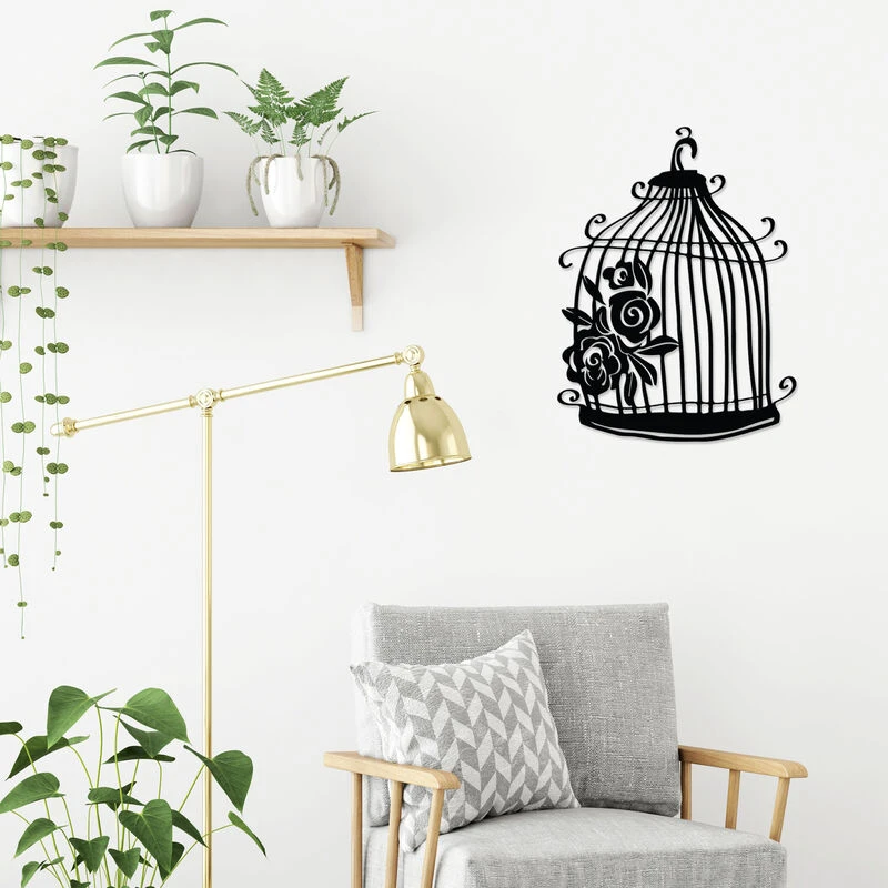 Image of DECORTIE METAL WALL ART NO:33 CAGE - Black M.DK.T.13332.24