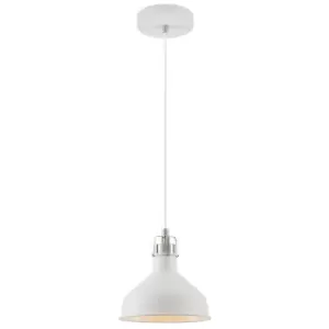 Image of Small Ceiling Dome Pendant, 1 x E27, Sand White, Satin Nickel, White - Luminosa Lighting