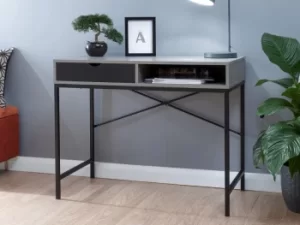 Image of GFW Telford Concrete Effect and Black 1 Drawer Computer Desk Flat Packed