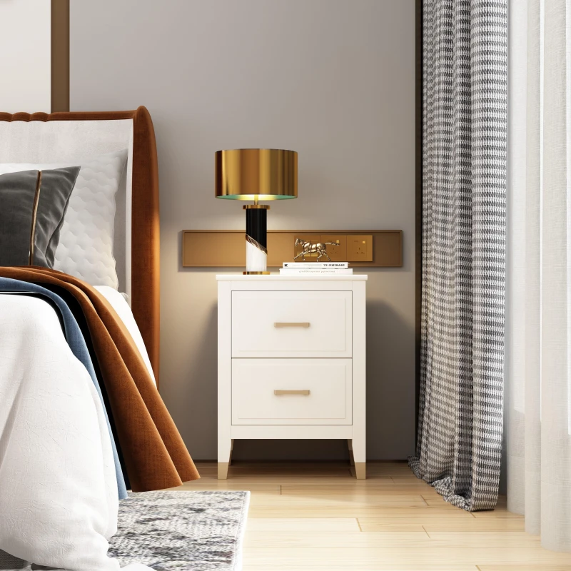 Image of Cabinet Bits Palazzi 2 Drawer Bedside Table White