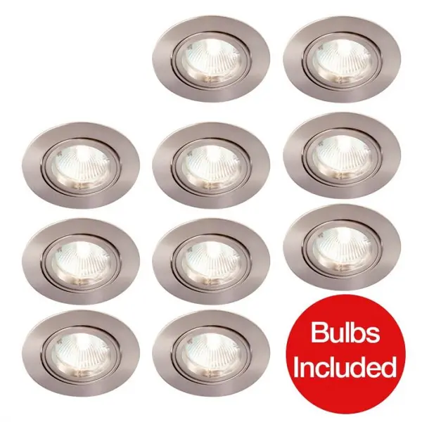 Image of Robus Robus Fire Rated LED Adjustable Downlight - Brushed Chrome - Pack of 10