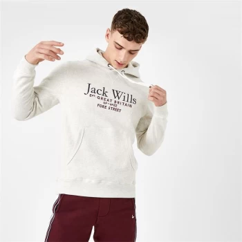 Image of Jack Wills Batsford Graphic Logo Hoodie - Ecru