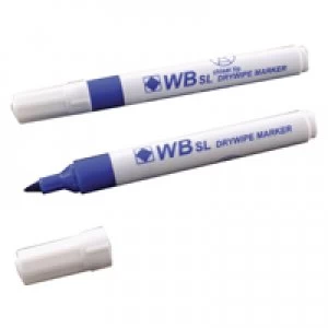 Image of Nice Price Blue Whiteboard Markers Chisel Tip Pack of 10 WX26036