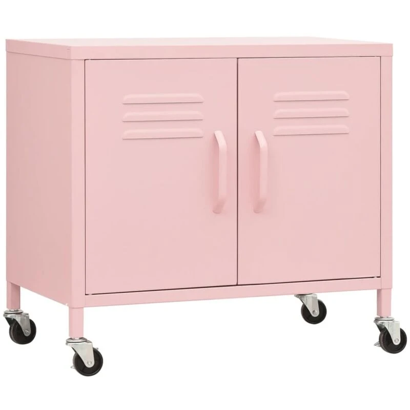 Image of VIDAXL Storage Cabinet Pink 60x35x56cm Steel Vidaxl 8720286565773